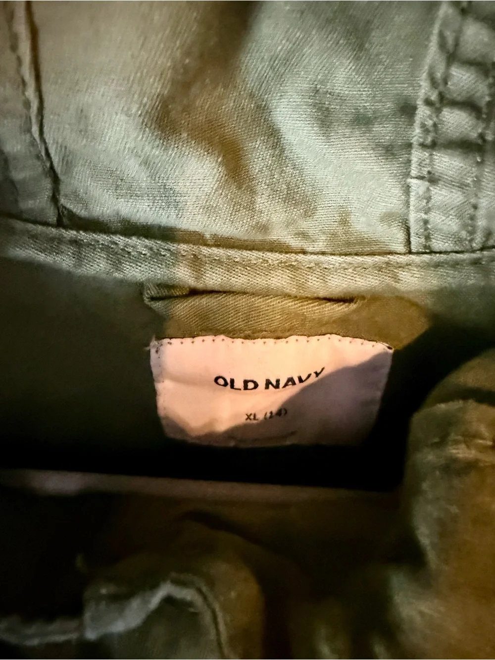 Old Navy Olive Hooded Drawstring Jacket Size 14